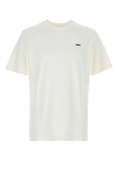 Autry White Cotton T Shirt In Neutral