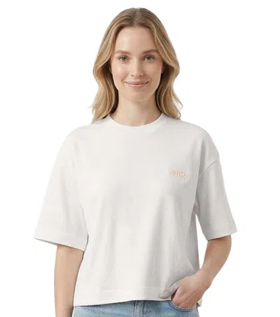 Autry White Crew Neck Logo T-shirt