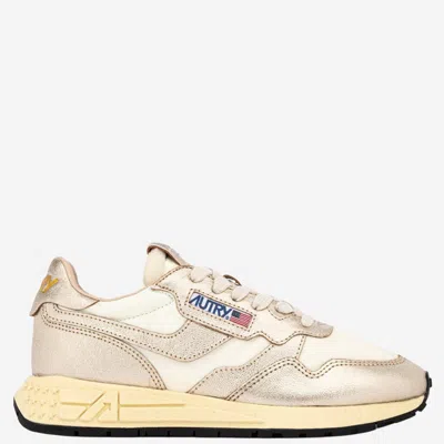Autry White Gold Lace Up Sneakers In Pink