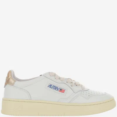 Autry White Gold Logo Sneakers