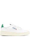 Autry Medalist Low Sneakers In White And Green Leather In White