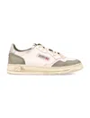Autry Low Top Sneakers With Contrasting Leather Inserts In White