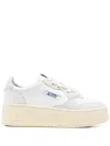 Autry White Lace Up Sneakers In White