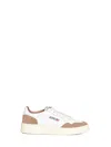Autry White Leather And Brown Suede Medalist Low Sneakers In Multi