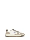 Autry White Leather And Licorice Suede Medalist Low Sneakers