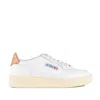Autry White Leather And Sandstorm Medalist Low Sneakers In White, Brown