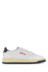 Autry X Maison Kitsuné Medalist Low Sneakers In White And Blue Leather In Multi