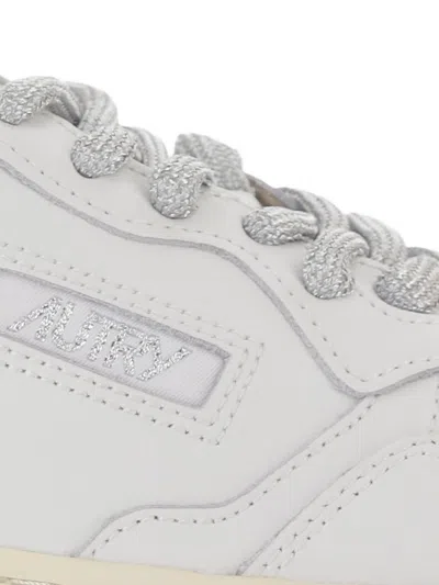 Autry White Leather Flats In Multi