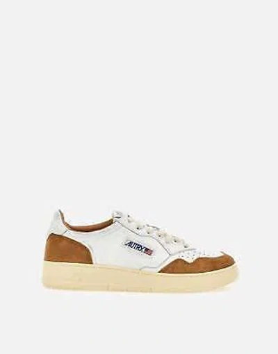 Pre-owned Autry White Leather Gs27 Sneakers With Caramel Profiles 100% Original