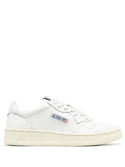 AUTRY WHITE LEATHER LOGO SNEAKERS