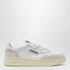 Autry Medalist White Low Top Sneakers With Beige Suede Details In Leather Man
