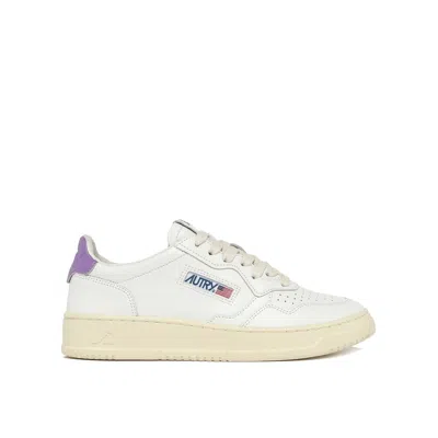 Autry White Leather Sneakers In Neutral