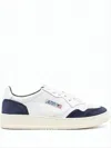 Autry White Leather Low-top Sneakers With Navy Suede Accents In White