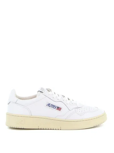 Autry White Leather Low-top Sneakers With Perforated Detailing