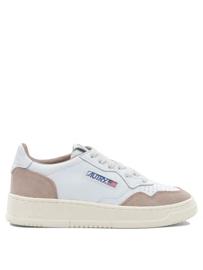 Autry White Leather Medalist Low In Blue