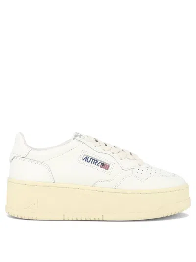 AUTRY AUTRY WHITE LEATHER MEDALIST PLATFORM SNEAKERS