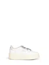 Autry White Leather Medalist Platform Sneakers In White