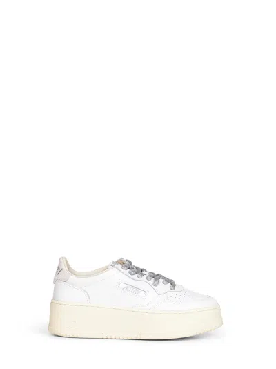 Autry White Leather Medalist Platform Sneakers