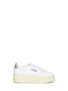 Autry Medalist Platform Leather Sneakers In White