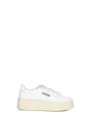 Autry White Leather Medalist Platform Sneakers In Animal Print