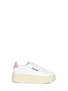 Autry White Leather Medalist Platform Sneakers In Animal Print