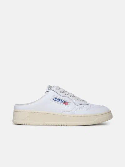 Autry White Leather Mule Sneakers