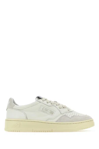 Autry White Leather Open Sneakers