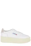 Autry White Leather Platform Low Sneakers In White