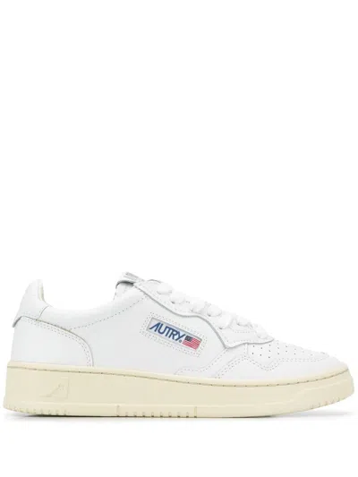 Autry White Leather Round-toe Sneakers