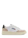 Autry White Leather Sneakers With Beige Suede Accents In White