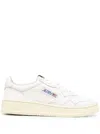 Autry Sneakers Medalist Low In Pelle Bianco Argento In White