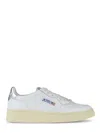 Autry White Leather Sneakers With Metallic Heel Tab In White