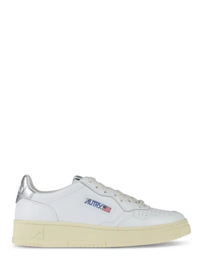 Autry Low-top Sneakers With Perforated Detailing And Metallic Accents In White