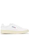Autry 'medalist' White Low Top Sneakers With Logo Detail In Leather Man In White