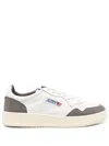 Autry Low Sneaker With Contrast Panels And Perforated Toe In Neutral