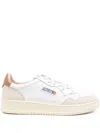 Autry Low-top Sneakers With Suede Inserts And Contrasting Heel In Brown