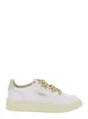 Autry Low-top Sneakers With Suede Accents And Golden Details In White