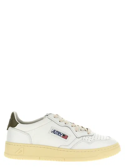 Autry White Low Top Sneakers In Green