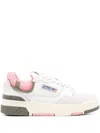 Autry Clc Low Sneakers In Leather And Suede Color White And Geranium In White