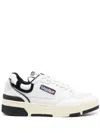 Autry White Low Top Sneakers With Black Details And Logo Patch In Leather And Suede Man In White