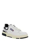 Autry White Low Top Sneakers With Black Details And Logo Patch In Leather And Suede Man In White