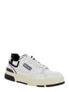 Autry White Low Top Sneakers With Black Details And Logo Patch In Leather And Suede Man In White