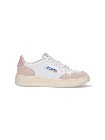Autry White Low-top Suede Overlay Sneakers In Multi
