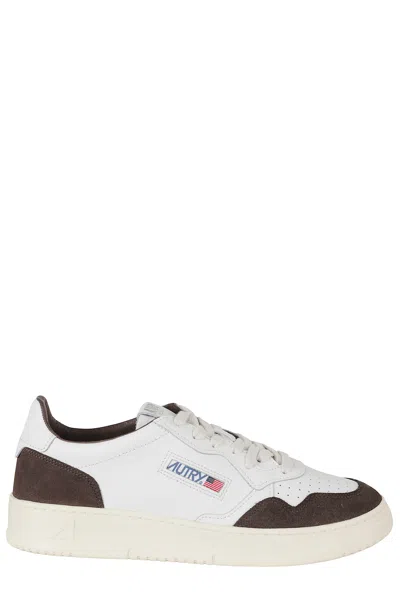 Autry White Mahogany Medalist Low Suede Accents Leather Sneakers In Multi