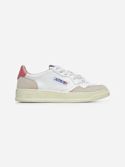 Autry White Medalist Low Sneakers In Fuchsia