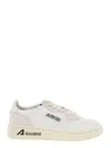 Autry Medalist Low White Sneakers With Suede Inserts And Logo Print On Platform In Leather Woman  In White
