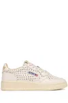 Autry White Medalist Perforated Leather Sneakers In Multi