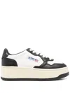 AUTRY WHITE MEDALIST PLATFORM LOW LEATHER SNEAKERS - WOMEN'S - CALF LEATHER/RUBBER