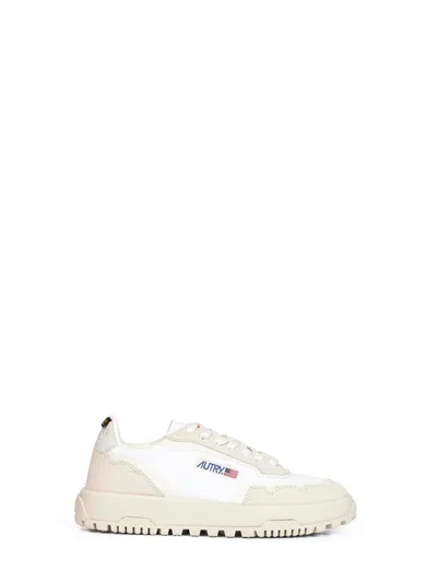 Autry White Mesh And Suede Wildpace Low Sneakers