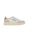Autry Low-top Sneakers With Suede Inserts And Contrasting Heel In White